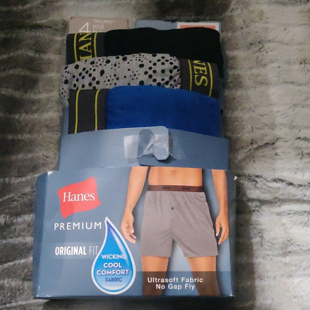 Hanes Premium Men's 3pk Knit Boxer Briefs